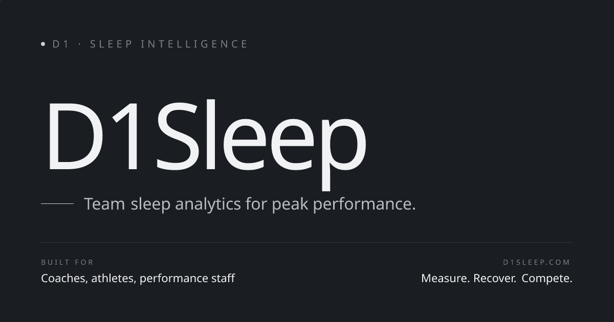 D1Sleep - Team Sleep Analytics for Peak Performance